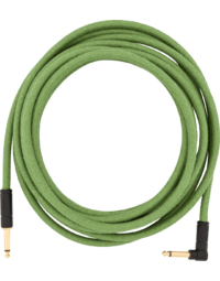 Fender Festival Hemp Instrument Cable, Straight-Angle, 18.6', Green