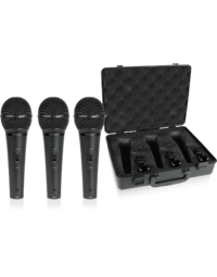 Behringer ULTRAVOICE XM1800S Cardioid Dynamic Handheld Vocal or Instrument Microphones (3 Pack)