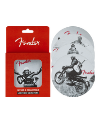 Fender Vintage Ads 4-Pack Coaster Set Black and White