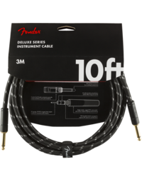Fender Deluxe Instrument Cable, Straight/Straight, 10', Black Tweed