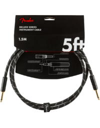 Fender Deluxe Instrument Cable, Straight/Straight, 5', Black Tweed
