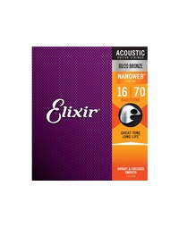 Elixir Acoustic Nanoweb 80/20 Baritone 6 String Set 016-070 - 11306