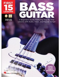 FIRST 15 LESSONS BASS GUITAR BK/OLM