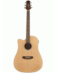 Ashton D20CEQL NTM Left-Handed Dreadnought Acoustic Guitar W/ Pickup Natural