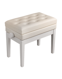 Hemingway HPB25WT Deluxe Piano Stool Polished White