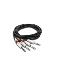 Hosa HSS005X2 Pro Stereo Cable, Dual 1/4" TRS to Same, 5 ft
