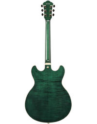 Ibanez AS93FM TMG Artcore Expressionist Thinline Hollow Body Flame Electric Guitar Transparent Moss Green