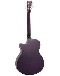 Tanglewood TA4-CEPU Azure Quilted Ash SuperFolk Acoustic w/ Pickup Foxglove Purple Gloss