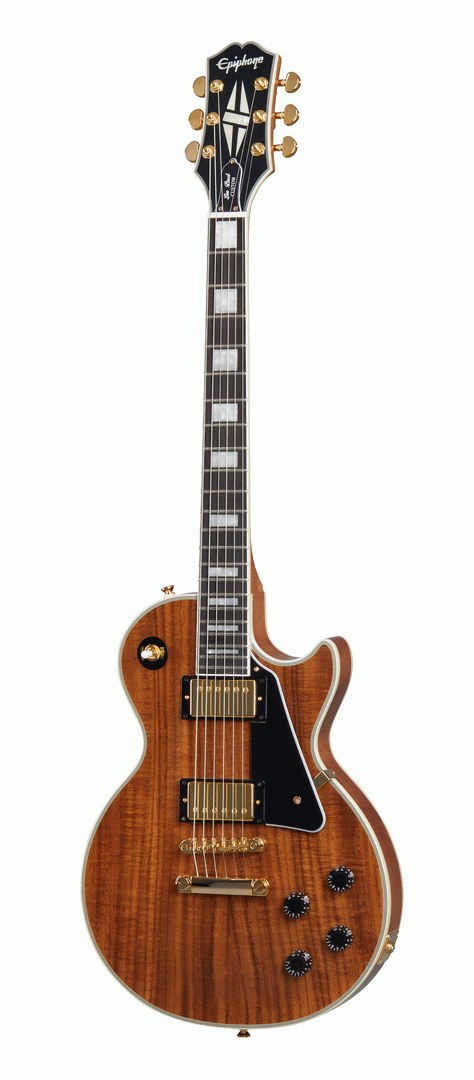 epiphone les paul custom koa electric guitar natural