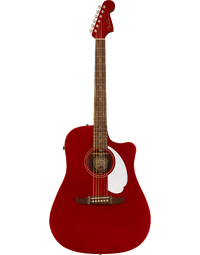 Fender Redondo Player Dreadnought Acoustic WN w/Pickup White Pickguard Candy Apple Red