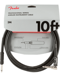 Fender Professional Instrument Cable, Straight-Angle, 10', Black