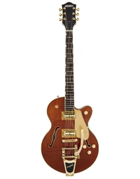 Gretsch Electromatic Limited Edition Flame Okoume Broadkaster Jr. Centre Block Single-Cut w/ Bigsby RW Roundup Orange