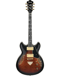 Ibanez AS93QMSP DBS Artcore Expressionist Thinline Hollow Body Quilt Electric Guitar Dark Brown Sunburst