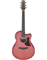 Ibanez AAM50CE CRO Advanced Acoustic Solid Top Auditorium Acoustic Guitar Coral w/ Pickup Red Burst / Natural Open Pore