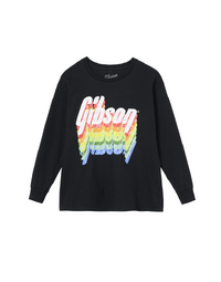 Gibson Kid's Rainbow Logo Longsleeve Tee Black Large - GA-Kid's-LS-RNBW-LG