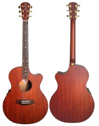 Cole Clark CCAN2EC-MMAHR-S Solid Stained Honduran Mahogany Grand Auditorium Acoustic w/ Pickup