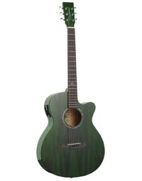 Tanglewood TA4-CEGR Azure Pacific Walnut SuperFolk Acoustic w/ Pickup Aurora Green Gloss