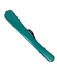 Vivo Bass Bow Case German/French Fits 2 Bows - Polycarbonate w/ Rosin Bag - Teal Green