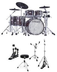 Roland VAD-716GESDW V-Drums Acoustic Design Drum Kit Gloss Ebony w/ DW 3000 Series Hardware