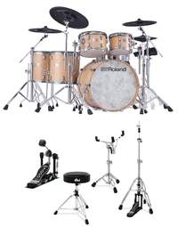 Roland VAD-716GNSDW V-Drums Acoustic Design Drum Kit Gloss Natural w/ DW 3000 Series Hardware